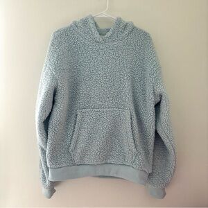 oversized american eagle light blue hooded fleece